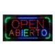 Animated LED Abierto - Open Sign with Multicolored Border Animated LED Abierto - Open Sign with Multicolored Border