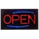 Animated LED Open Sign Rectangular with Blue Accents Animated LED Open Sign Rectangular with Blue Accents
